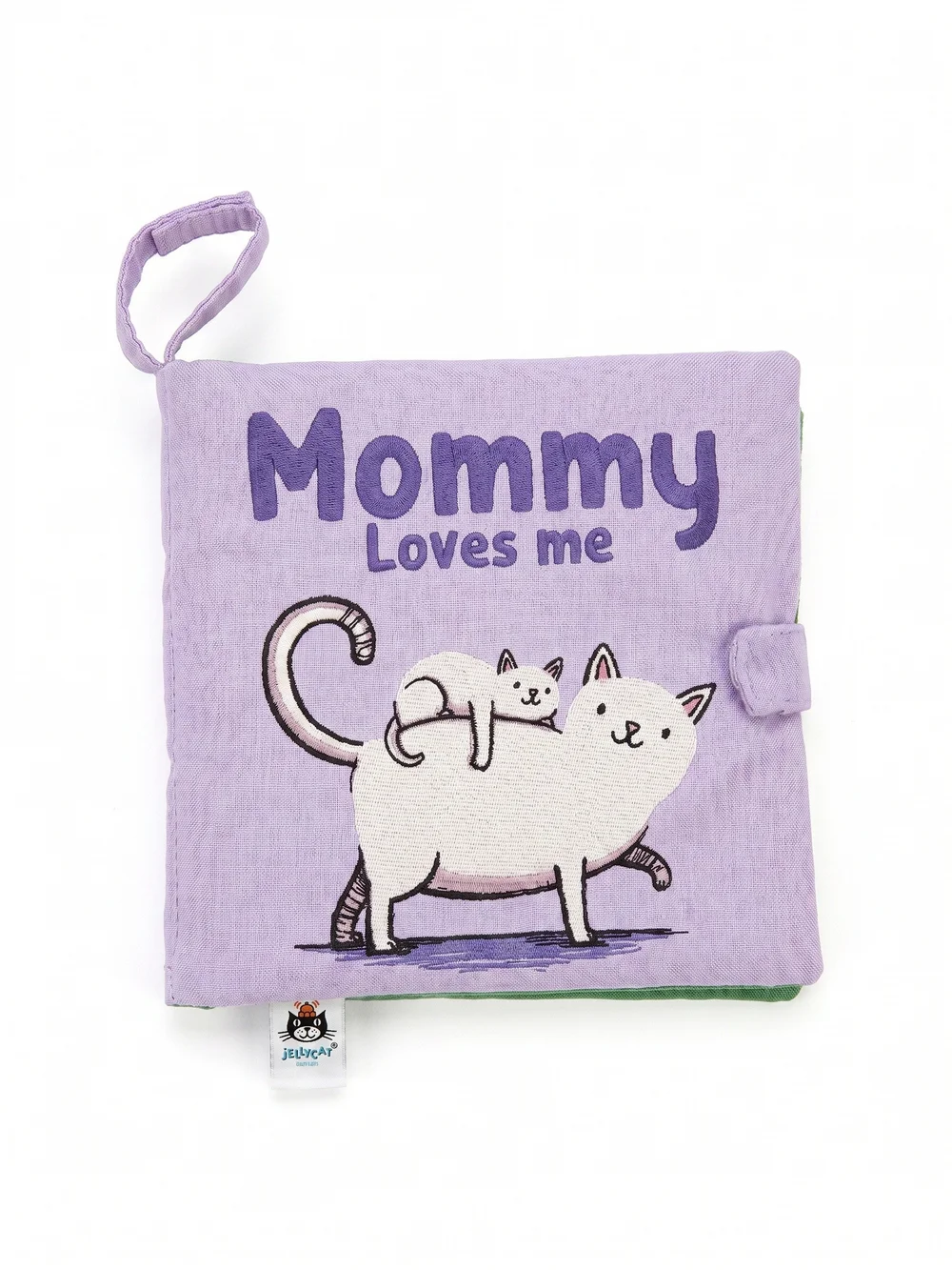 Jellycat Lavender 'Mommy Loves Me' Cat Soft Fabric Book